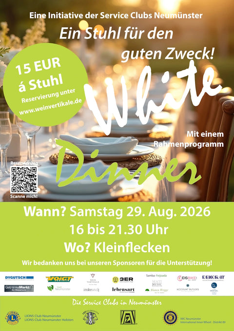 White Dinner Neumünster - Benefiz-Event der Serviceclubs in NMS